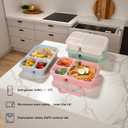 Bento Box Adult Lunch Box 4 Pack Lunch Containers 3-Compartment Reusable Food Storage Snack Containers Dishwasher Safe Stackable for Work & Travel