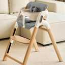 Momcozy High Chair Cushion & Backrest Set - Ergonomic Support for Dinerpal Chairs, Machine Washable Gray Seat Pad with Non-Slip Design