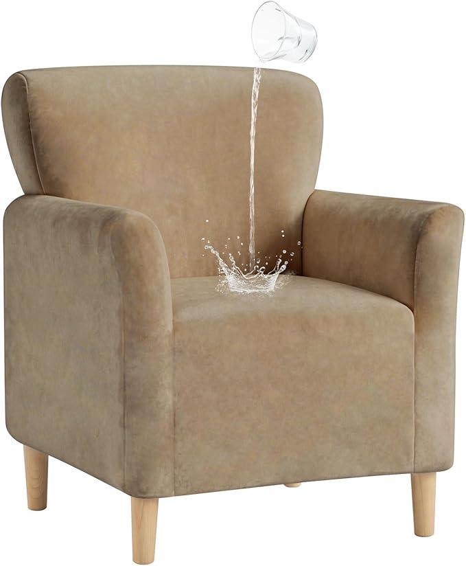 NICEEC Spandex Stretch Accent Chair Covers Armchair Super Soft Modern Banquet Arm Chair Cover Water Repellent Mid Century Armchair Slipcovers Furniture Protector for Living Room Office Reading(Coffee)
