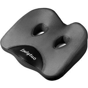 LOUTYTUO Seat Cushion Pillow,100% Memory Foam and Washable Cover,for Office Chair,Car Seat and Wheelchair,Tailbone & Sciatica & Back Pain Relief (Gray)