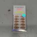 BTArtbox Press On Nails Almond - Knightshield, Cat Eye Press On Nails Medium Fake Nails with 3D Sculpting Metallic Design, Supremely Fit & Glossy Glue On Nails in 16 Sizes, 32 Stick On Nail Kit