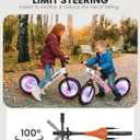 besrey Toddler Balance Bike 2 Year Old: Sturdy All-Metal Frame + 12" Auto-Light Wheels & Bonus 4 Stickers + Customize Plate, Toddler Bike with Adjustable Seat for Kids 2-5 Gift Bike for Boys Girls