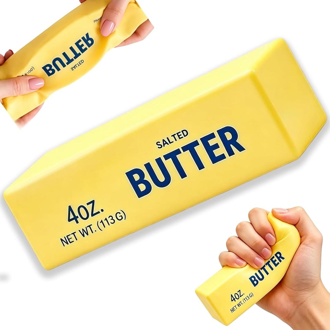 3 x Butter Squishy,Squeeze Toys,2026 New Soft Novelty Toy,Realistic Butter Stick Fidget, Slow Rising Soft Stress Toy for Adults Stress Relief & Anxiety Relief (Butter-1PCS)