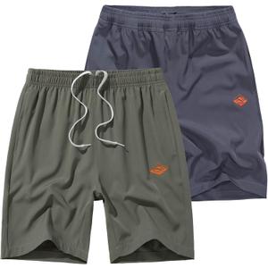 Vcansion 2 Pack Men's Outdoor Lightweight Hiking Shorts Quick Dry Sports Casual Running Shorts with Pockets (XXXL)