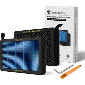 Air Conditioning Replacement with Activated Carbon for Tesla Model 3 Model Y HEPA Cabin Air Filter Accessories 2016-2024/2025/2026 Juniper Highland Upgraded Version(2 Pack)