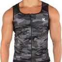 Kewlioo Men's Heat Trapping Zipper Sweat Enhancing Vest - Sauna Suit Shirt Compression Vest Shapewear Top for Gym Exercise 4XL/5XL