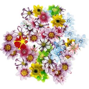 Set of 48 Edible Mini Flower Cupcake Toppers Wedding Cake Birthday Party Food Decoration Mixed Size & Colour