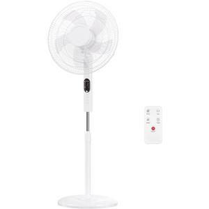 Simple Deluxe 16 inch Pedestal Fan, Quiet Oscillating Standing Fan with Adjustable Height & Tilt, 15H Timer, 3 Speeds & 3 Wind Modes, Floor Fan for Bedroom, Office, Living Room and Home Use, White