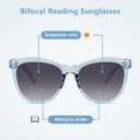 EASY READ Bifocal Reading Sunglasses for WomenFashion Sun Readers UV400 Protection(Magnification 1.50,Blue)