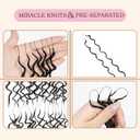 Crochet Hair for Black Women, Feather Crochet Hair, Deep Wave Miracle Knots, Pre-Separated Knotless Synthetic Fiber, 18 Inch, 150 Strands, Natural Black