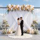White Backdrop Curtains 30ft x 10ft: Polyester Photography Backdrop Drapes - Wedding Party Photo Shoot Background 6 Panels 5x10ft