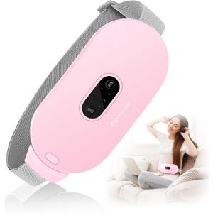 Portable Cordless Heating Pad Cramps:COSYGLOW 6 Heat Levels 6 Massage Modes,3S Fast Heating,Period Menstrual Electric Heating Pad,Gifts for Women and Girls (Pink)