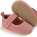 INMINPIN Baby Girls Shoes Corduroy Princess Dress Mary Jane Flats Newborn Infant First Walking Shoes Soft Rubber Sole House Indoor Slippers (6-12 Months Infant)