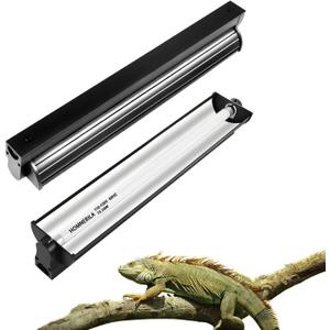 T5 10.0 UVB Reptile Light Fixture, 24W 22" T5 UVA/UVB Fluorescent Tube Bulb for Bearded Dragon, Tortoise, Leopard Gecko, Desert Lizards