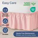 Wrap Around Dust Ruffle Bed Skirt - Baby Pink - Queen Size Beds w/ 15 Inch Drop - Easy Fit Elastic Strap - Adjustable Pleated Bedskirt w/Brushed Fabric - Wrinkle Free - Women, Men, Kids & Teens