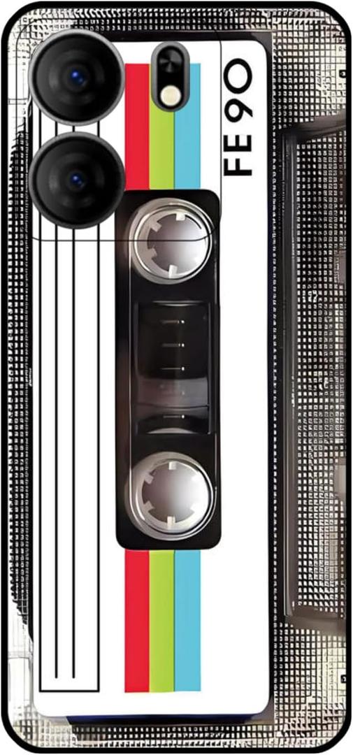 for BLU View 5 B135DL Case, Soft TPU Phone Case Music Classic Cassette Tape Retro 80’s Type Case for Girls Women Men Kids, Slim Shockproof Protective Cover White