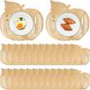 Sliner 24 Pack Thanksgiving Pumpkin Placemats 17 x 16 Inch Vinyl Metallic Pressed Fall Autumn Table Mat Decorations Farmhouse Harvest Pumpkins Round Placemats for Party Kitchen Dinning (Gold)