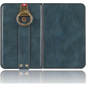 for Microsoft Surface Duo, [Wristband] + [Keychain] Multifunctional Microsoft Surface Duo Phone Case, PU leather Comfortable Feel Non-Slip Combination Phone Cover for Microsoft Surface Duo (Blue)