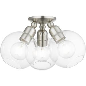 Livex Lighting, 48978-91, Downtown, Sphere Semi-Flush, Brushed Nickel