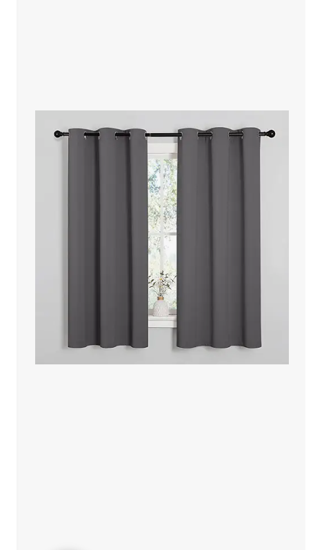 NICETOWN Thermal Insulated Grommet Blackout Curtains for Bedroom (2 Panels, W42 x L63 Inch, Grey)