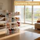 4-Tier Vitamin Storage Organizer, Medicine Organizer for Vitamin Bottles Pill Bottles Holder Rack for Countertop, Bathroom Cabinet Storage Items Are Clearly Visible