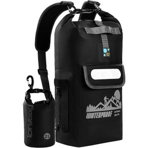 IDRYBAG Dry Bag Backpack Waterproof Floating 20L/30L/40L, Dry Bags Waterproof Backpack for Men, Dry Sack Waterproof Bag (Black) 20L