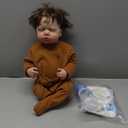 Angelbaby 20inch Cute Sleeping Reborn Real Life Baby Dolls Silicone Full Body Lifelike New Born Boy Baby Doll Waterproof Weighted Hand Painted Infant Eyes Closed Reborns Doll Toys (Caramel)