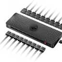 AsiaHorse VE-HUB 2IN1 ARGB/PWM hub Used SATA Power Supply,9 Ports for Addressable RGB Lighting with 9 Port PWM (Black)