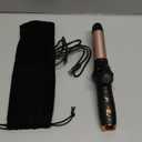 Curling Iron,Cordless Rechargeable Curling Iron,Cordless Hair Curler(3 Gear),Travel Mini Straightener 4000mAh,USB Charge Battery Flat Iron and Curler 2 in 1 for Long Short Hair (Small & Black)