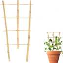 Natural Bamboo Plant Trellis, 2FT Garden Ladder Trellis, Plant Trellis for Climbing Plants, Vegetables, Pots, Outdoor & Indoor Use (3 Pack)
