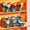 Shoe Slots Organizer, 20PCS Adjustable Double Layer Stack Shoe Rack, 50% Space-Saving Storage Rack Holder, Black