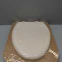 Mayfair Padded Toilet Seat, Cushioned Soft Vinyl over Wood Core Seat, Secure Hinges, Easy Clean, Made in USA, Elongated, Bone
