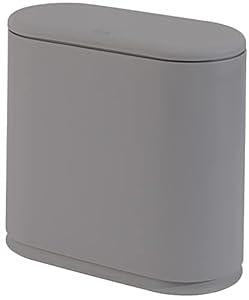 Sooyee 10 Liter Rectangular Plastic Trash Can Wastebasket with Press Type Lid, 2.4 Gallon Garbage Container Bin for Bathroom, Powder Room, Bedroom, Kitchen, Craft Room, Office, (Gray)