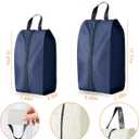 Shoe Bags for Travel Holds 3 Pair of Shoes, Travel Shoe Bag with 3 Layers Compartments, Waterproof & Washable, Navy
