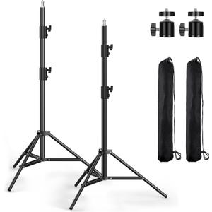 Photography Light Stand, 110"/9.2ft/280cm Portable Reverse Folding Tripod with Travel Bag Aluminum Heavy Duty for Camera,Video,Softboxes,Umbrell,Wedding Outdoor Video Shooting 2 Pack