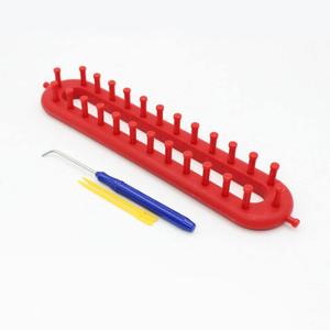 Rectangle Knitting Loom Set, Knitting Loom Scarf Rectangle Crochet Hook with Needles Weaving Tool Set, Long Looms Scarf Sweater Shawl Stitch Knit Baby Blankets(Size:26cm red)