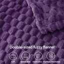 BEDELITE Fleece Throw Blanket for Couch & Bed - 3D Jacquard Decorative Purple Blanket, Super Soft and Cozy Warm Fuzzy Blanket All Seasons Suitable, 50x60Inches
