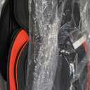 Pariitadin Leather Car Seat Covers Front Pair, Waterproof Faux Leather Seat Covers for Cars, Non-Slip Car Interior Covers Universal Fit for Most Cars Sedans Trucks SUVs, Black/Red Line