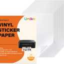 Umikk Printable Vinyl Sticker Paper 110 Sheets -Glossy White Sticker Paper Waterproof, Sticker Printer Paper for Inkjet Printer & Laser Printer, Size 8.5" x 11" A4 Printer Paper
