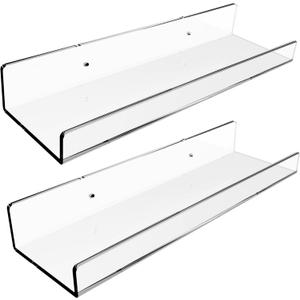 evron Acrylic Floating Shelves for Wall Decor (Clear, L15)