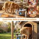 3.4Gal Wireless Automatic Dog Water Fountain for Large Dogs12L Stainless Steel 3 Modes Dog Fountain Water Bowl Dispenser, Multi Large Pet Water Fountain Ultra Quiet & Multi-Filteration