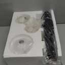 Fiqevs Upgraded Dimmable 3 Globe Mid Century Modern Floor Lamp, 3 x 3000K Warm Light LED Bulbs Included, Matt Black Standing Lamp with Sphere Glass Shade, Vintage Tall Lamp for Living Room, Bedroom