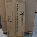 PexFix Door Mirror Full Length 51"x18" Over The Door Rectangle Sleek Brown Frame Space Saving Floor Mirror Dressing Hanging Wall Mounted Mirror (US-MHJ002-BN+USAM019)