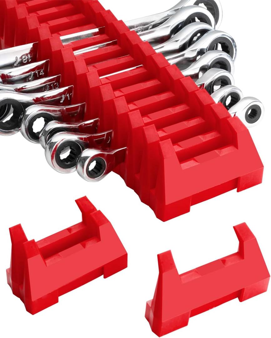 ROTATION 42PC Modular Wrench Organizer - Heavy Duty Tool Box Drawer Insert with SAE Metric Labels, Professional Mechanics Tool Storage System, Expandable Grid Holder