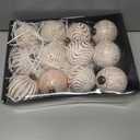 Pink Christmas Tree Ornaments Ball, 12 Pcs 4 Styles Hand-Polished Christmas Balls Shatterproof Xmas Hanging Ornaments Decor Set for Tree Garland Wreath (Rose Gold)