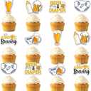 Kreatwow Beer Baby Shower Decoration 36Pcs Beer And Diaper Decoration Cupcake Toppers Cake Decoration A Baby Is Brewing Baby Shower Feeding Bottle Beers Party Cake Picks for Pregnancy Celebration