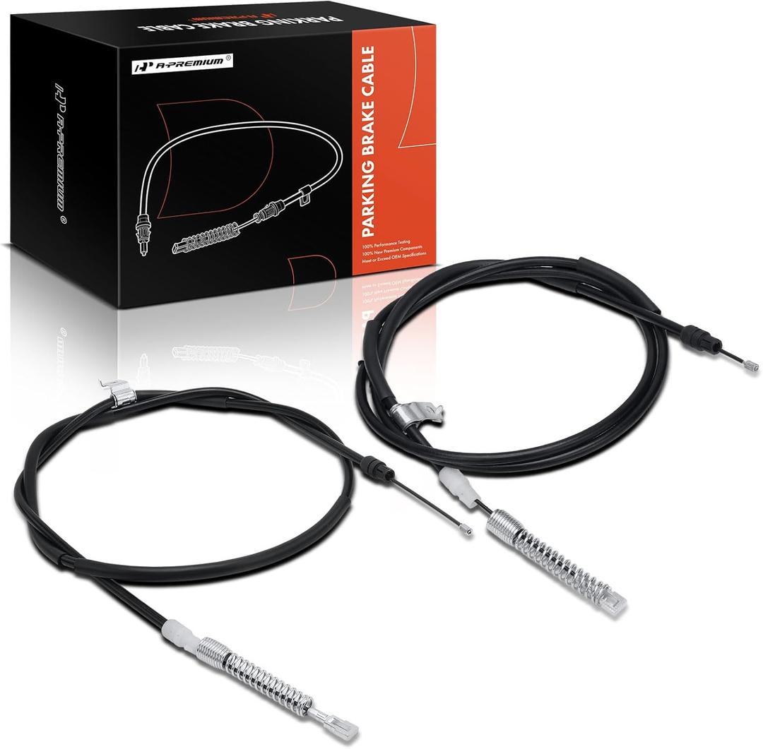 A-Premium Rear Side Parking Brake Cable Assembly Compatible with Chevrolet, GMC Models: Silverado 2500 HD 2006-2009, Silverado 2500 HD Classic 2007, Sierra 2500 HD, Sierra 2500 HD Classic, 2-PC Set