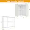 ULIFHOME E15C Garment Rack L Shaped Clothes Rack for Corner，Freestanding Clothing Racks for Hanging Clothes，Heavy Duty Closet Organizer 43.4"W x 15.8"D x 78.4"H，White Rack with White Dustproof Cover