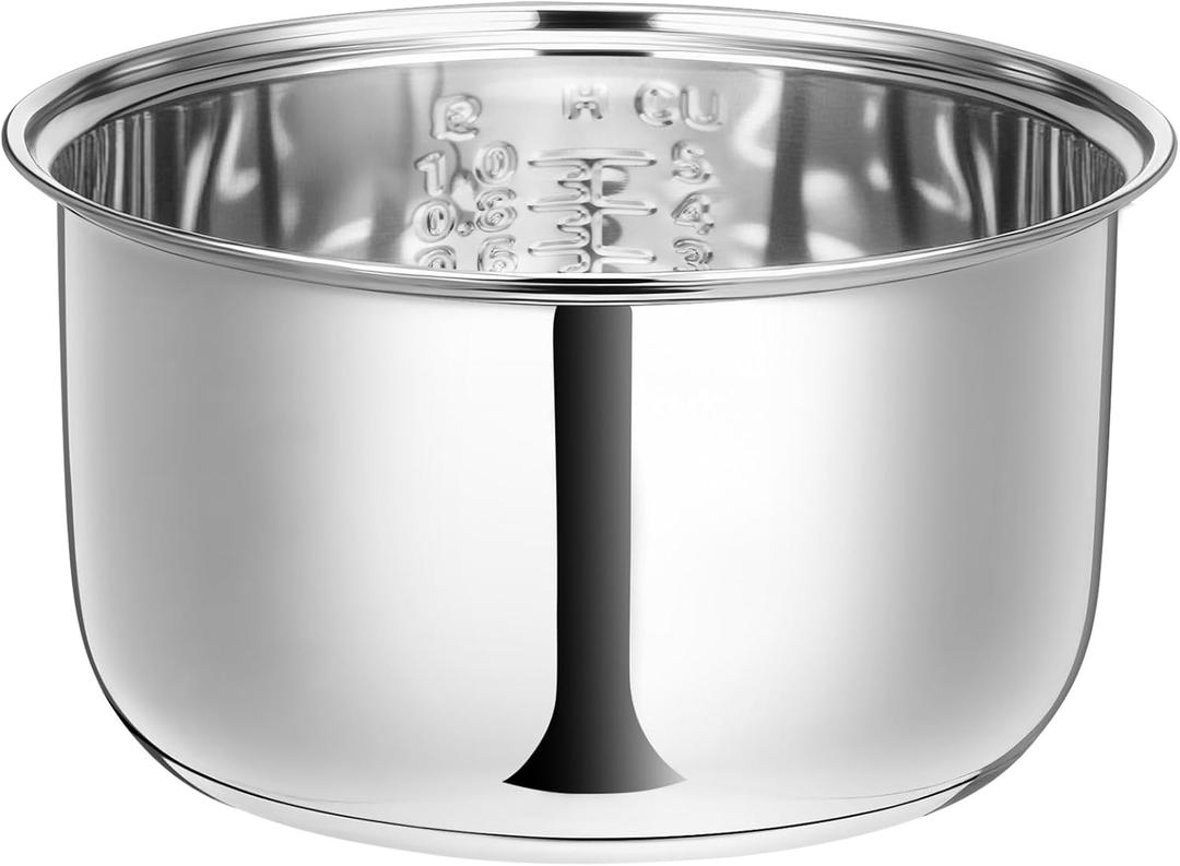 304 Stainless Steel Rice Cooker Inner Pot, Inner Bowl, Non-stick Replacement Pot, Durable & Universal Fit for Multi-cookers, Even Heating for Delicious Rice(2 L) (2.1 Quarts)