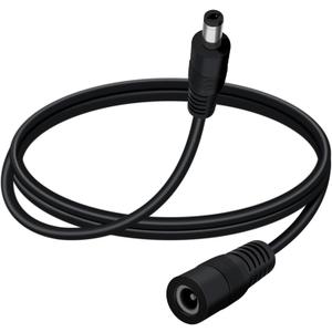 DC Power Extension Cable 5.5mmx2.1mm 18AWG DC Cable Male to Female 5V 6V 9V 12V 24V 3A for Security Cameras, DVR, Router, Printer, LED Strip (Black, 1.5m/4.9FT)